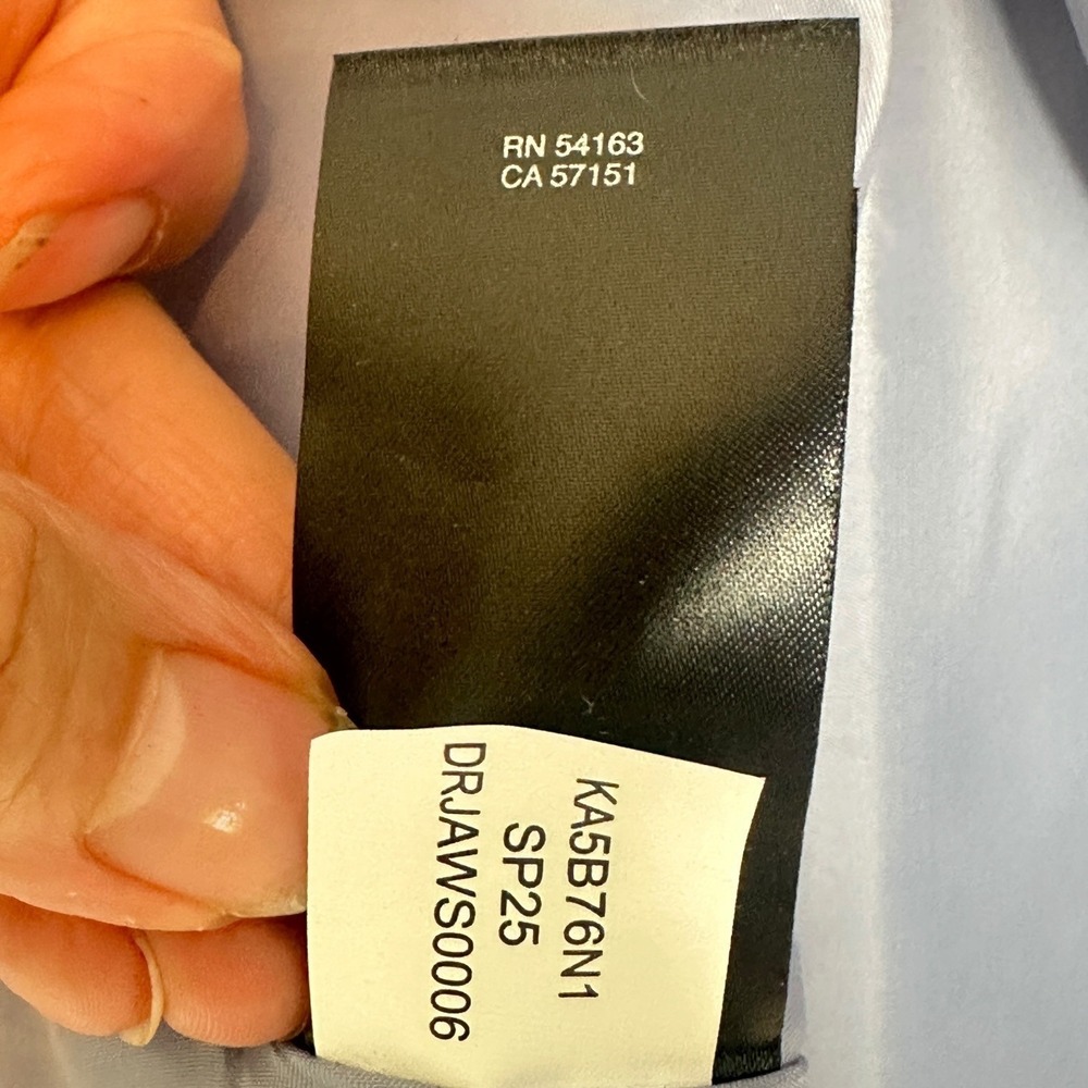 Donna Karan New York Formal Gown Strapless Organza 14 Tencel Floral‎ Blue NWOT - Picture 13 of 16